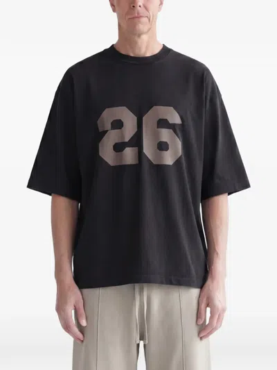 Fear Of God 26 Logo-print Cotton T-shirt In Black
