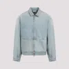 Fear Of God Drop Shoulder Zipped Denim Jacket In Light Indigo