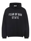 Fear Of God Relaxed-fit Black Hoodie With Embroidered Logo In Black