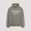 Fear Of God Moss Green Cotton 90s Fit Fleece Hoodie In Green