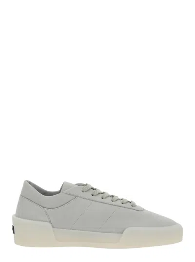 Fear Of God Aerobic Low Grey Low Top Sneakers With Logo Patch On The Rear In Leather Man