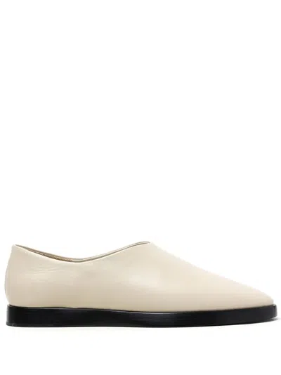 Fear Of God Almond-toe Leather Loafers In Dusty Beige