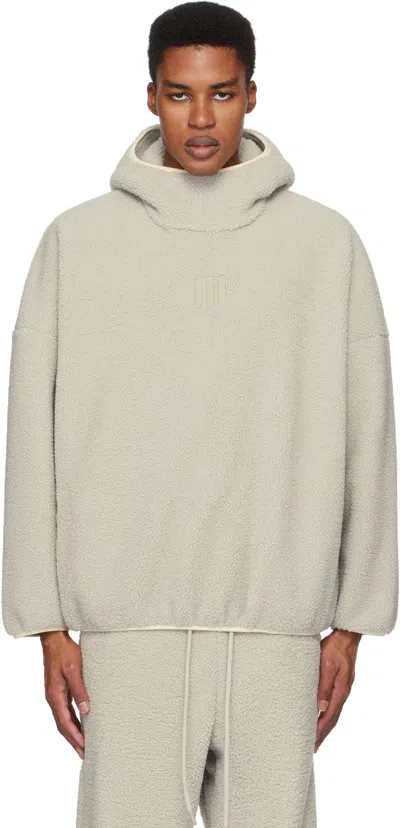 Fear Of God Athletics Gray Adidas Originals Edition Polar Fleece Hike Hoodie In Sesame