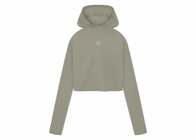 Pre-owned Fear Of God Athletics Women's Base Layer Crop Hoodie In Clay