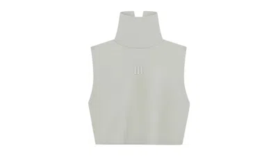 Pre-owned Fear Of God Athletics Women's High Neck Crop Top In Sesame In Brown