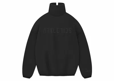Pre-owned Fear Of God Athletics Women's Suede Fleece Mock Neck In Black