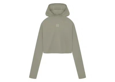 Pre-owned Fear Of God Athletics Womens Base Layer Crop Hoodie In Clay