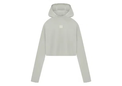 Pre-owned Fear Of God Athletics Womens Base Layer Crop Hoodie In Sesame