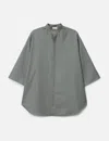 Fear Of God Band Collar Short Sleeve Shirt In Gray