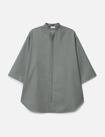 Fear Of God Band Collar Short Sleeve Shirt In Gray