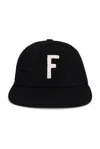 Fear Of God Felted F Baseball Cap In Wool Black
