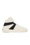 Fear Of God Basketball Leather High-top Sneakers In Cream