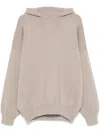 Fear Of God Virgin Wool Hooded Knit Sweater In Beige