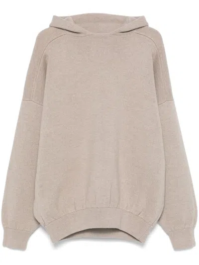 FEAR OF GOD BEIGE BOUCLE KNIT HOODIE