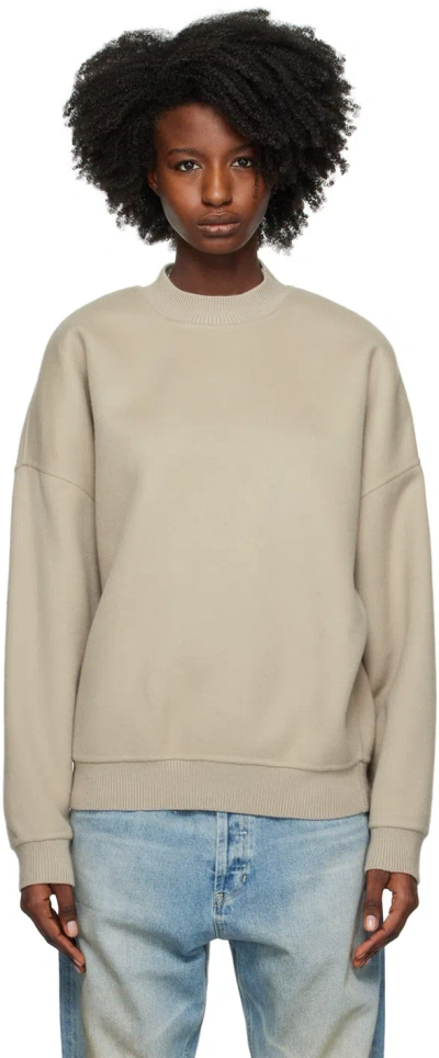 Fear Of God Beige Brushed Sweater In 252 Dusty Beige