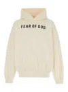 Fear Of God Beige Hoodie With Logo Lettering On The Front In Neutrals
