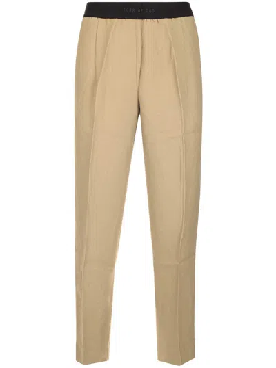 Fear Of God Beige Cotton Trousers Beige In Brown