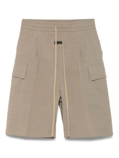 FEAR OF GOD BEIGE DRAWSTRING WAIST CARGO SHORTS