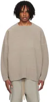 FEAR OF GOD BEIGE DROPPED SHOULDER SWEATER