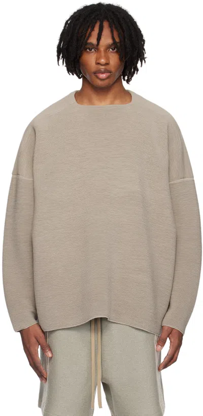 Fear Of God Beige Dropped Shoulder Jumper In Dusty Beige