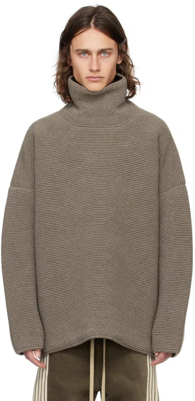 Fear Of God Beige Heavyweight Jumper In Moose