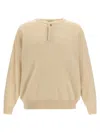 Fear Of God Sweater Keyhole Neckline Button Detail In Neutral