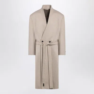 Fear Of God Beige Mélange Double-breasted Coat In White