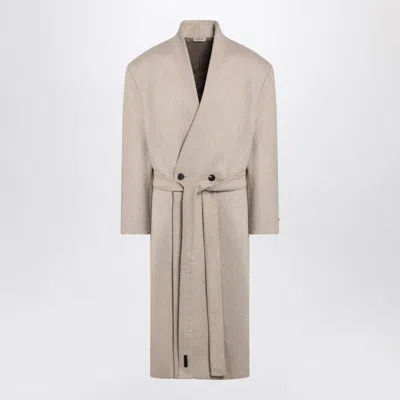 Fear Of God Beige Mélange Double-breasted Coat In White