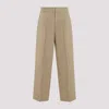 Fear Of God Single Pleat Wool Trousers With Belt Loops In Nude & Neutrals