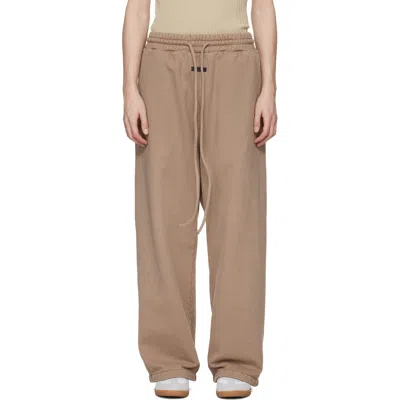 Fear Of God Beige Sunfaded Wide Leg Sweatpants In Brown