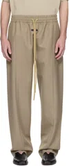 Fear Of God Beige Wool Center Seam Track Pants In Dusty Beige