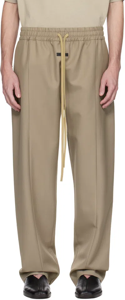 Fear Of God Beige Wool Center Seam Track Pants In Dusty Beige
