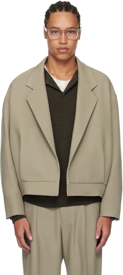 Fear Of God Beige Wool Gabardine Notch Lapel Blazer In Dusty Beige