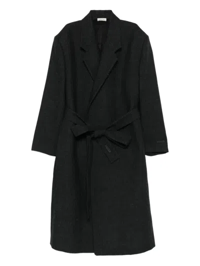 Fear Of God Belted Wrap Coat In Black