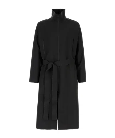 Fear Of God Black Wool Trench Coat With High Collar