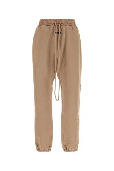 Fear Of God Cotton Jogger Pants Elastic Waistband Cuffs In Brown