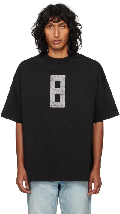Fear Of God Short Sleeve Tee 8 Grey Print In Black