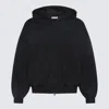 Fear Of God Black Hoodie With Zip Closure And Eternal Writing On The Back In Black