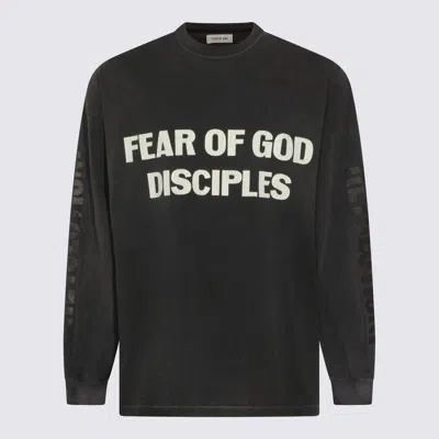 FEAR OF GOD BLACK COTTON T-SHIRT