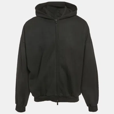 Pre-owned Fear Of God Black Cotton Zip-up Oversized Jacket M