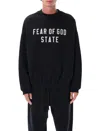 Fear Of God Black Crewneck Logo Sweatshirt In Black