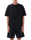 Fear Of God Black Crewneck Logo T-shirt In Black