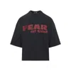 Fear Of God Fear Is Gone Oversized Logo-print Cotton-jersey T-shirt In Black