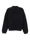Fear Of God Black Crewneck Sweater With Tonal Logo Lettering Embroidery On The Front