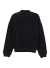 Fear Of God Black Crewneck Sweater With Tonal Logo Lettering Embroidery On The Front In Black
