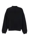 Fear Of God Black Crewneck Sweater With Tonal Logo Lettering Embroidery On The Front In Black