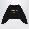 Fear Of God Black Cropped Sweatshirt With Logo