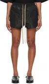 FEAR OF GOD BLACK DRAWSTRING SHORTS