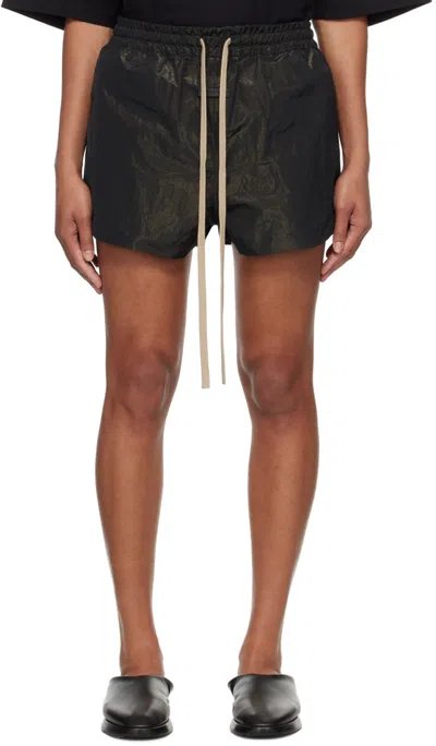 Fear Of God Black Drawstring Shorts In 001 Black