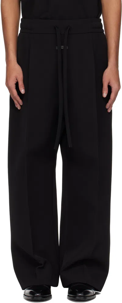 Fear Of God Black Drawstring Wide Leg Trousers